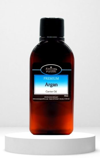 Essican Purelife Argan oil 50ml in an amber bottle.