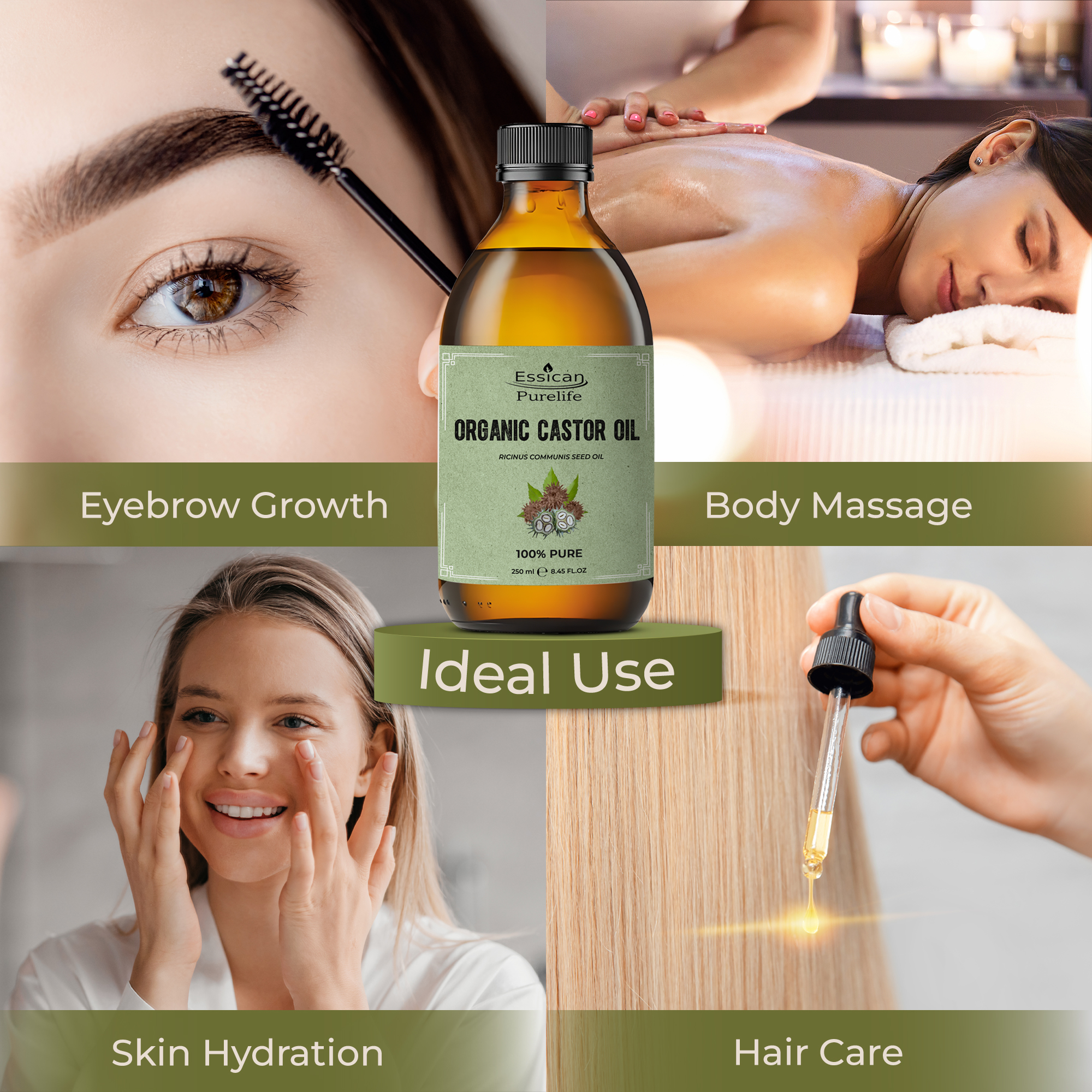 Organic Castor Oil - Hexane Free & Cold Pressed - Glass Bottle - Image 6